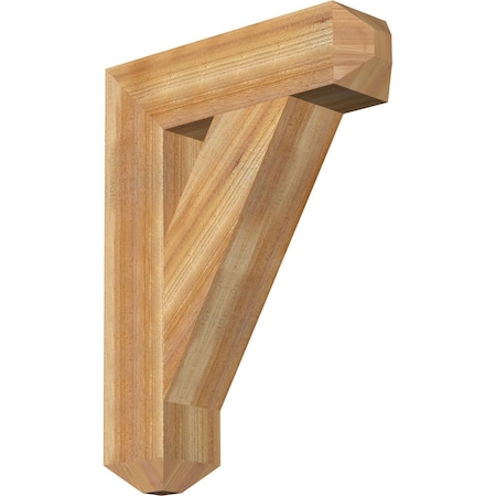 Traditional Craftsman Rough Sawn Bracket, Western Red Cedar, 6W X 24D X 32H